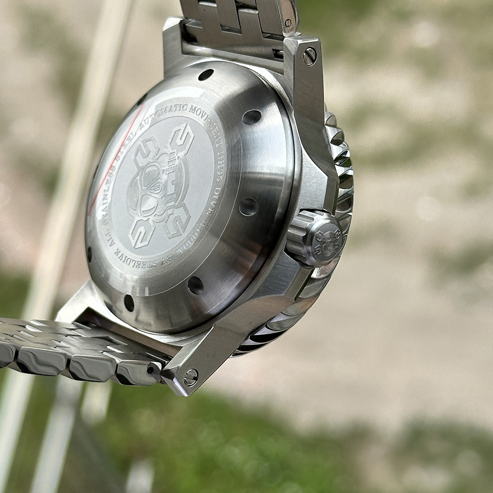 STEELDIVE Official SD1982T Titanium Damascus Dial Super Luminous 46.5MM Overs Size Thick Case NH35 Automatic Dive Watch For Men