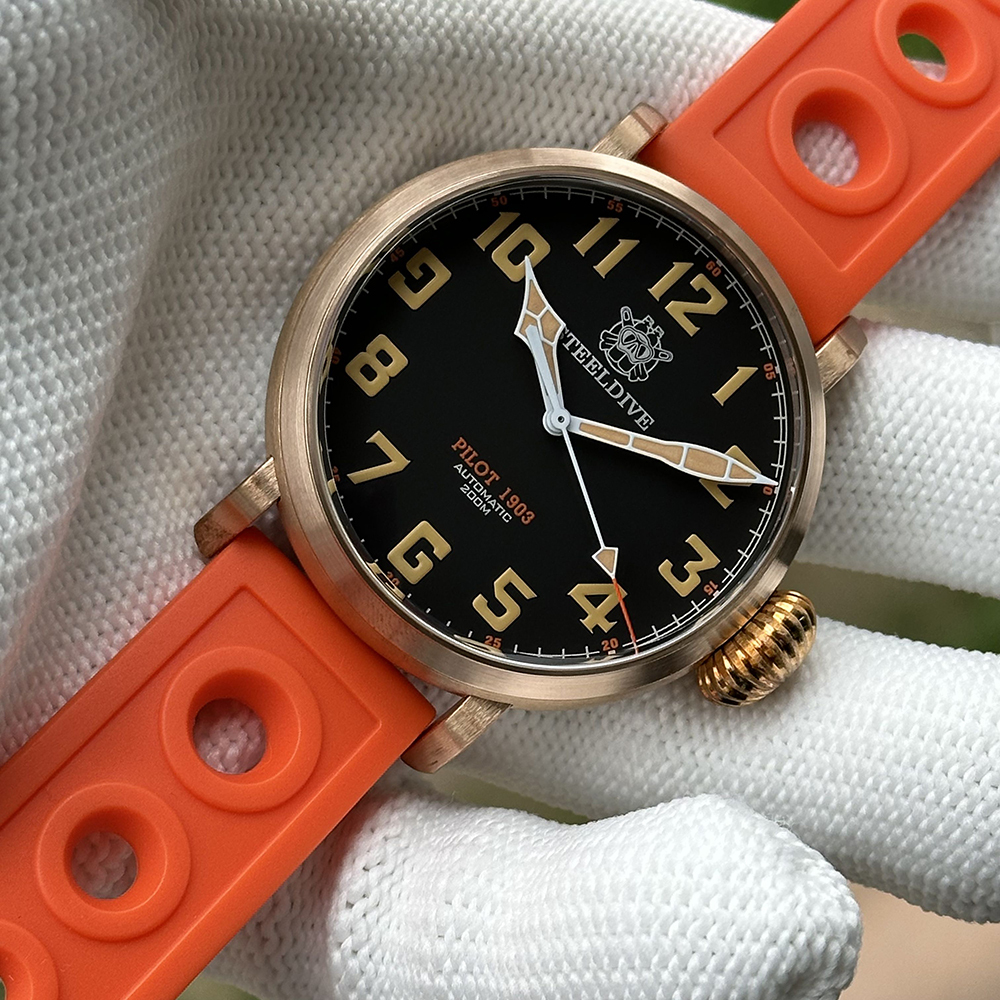 STEELDIVE Official SD1903S 46.5mm Solid Bronze 200m NH35 Dive Watch 