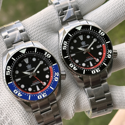 STEELDIVE Official SD1971GMT 44.9MM Swiss Luminous Ceramic Bezel Sapphire Glass 200M NH34 GMT Dive Watch