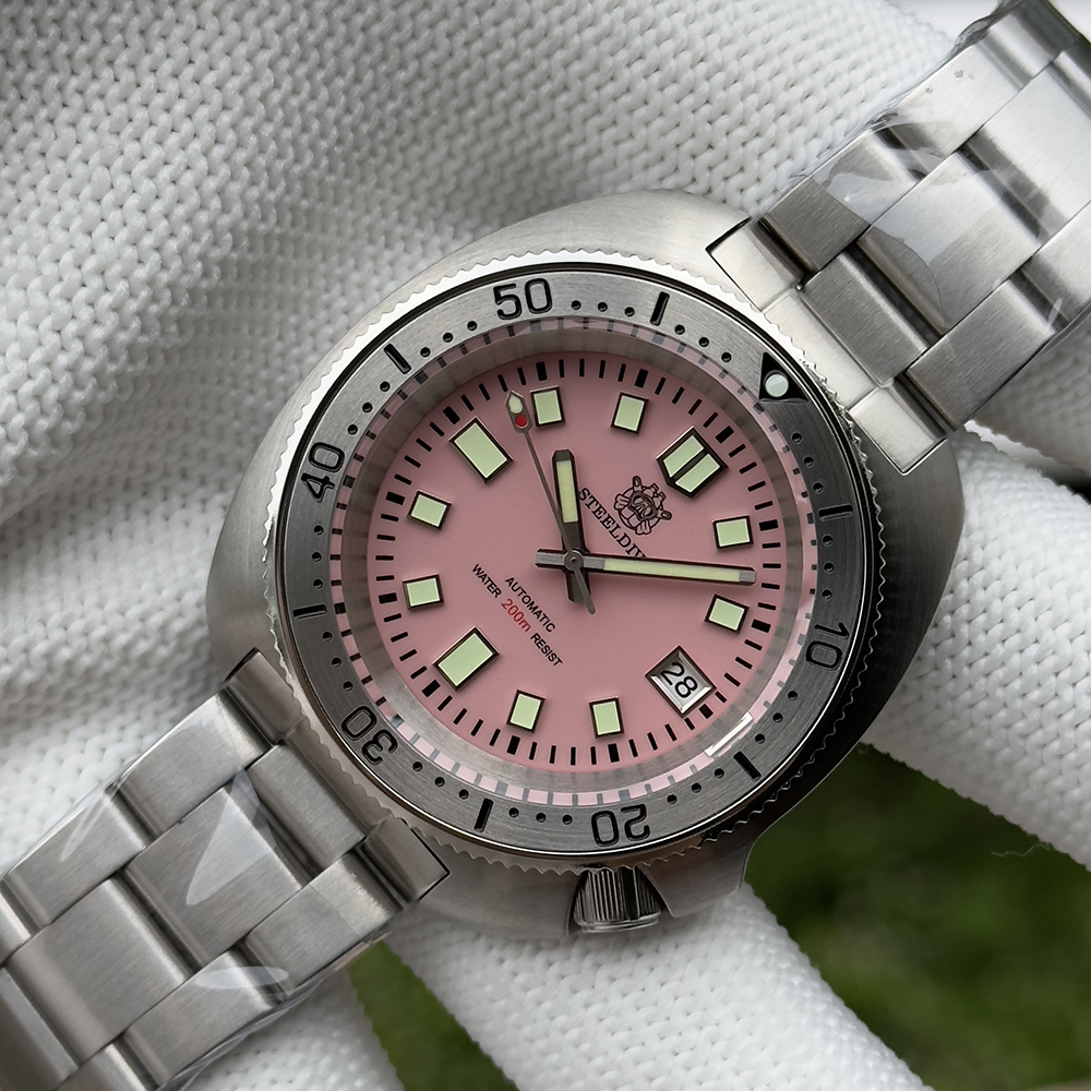 STEELDIVE Official SD1981 Stainless Steel Bezel 43.8MM Case 200M Waterproof Sapphire Glass NH35 Automatic Mens Dive Watches