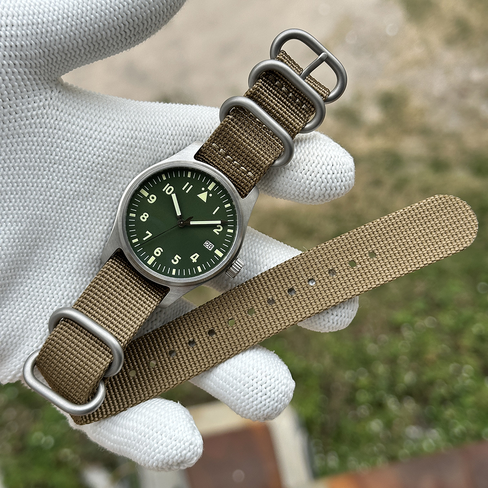 STEELDIVE Official SD1940 No Logo 39mm Pilot Watch 200m Waterproof Mens NH35 Automatic Dive Watch