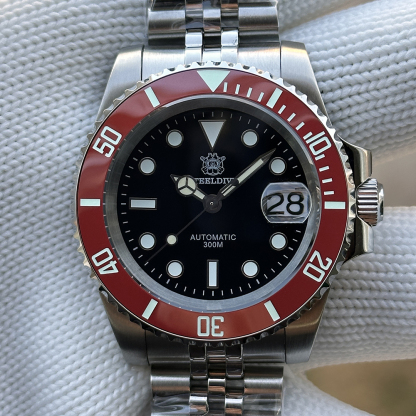 STEELDIVE Official SD1953 New Arrival Black Dial Red Bezel 300M NH35 Automatic Dive Watch