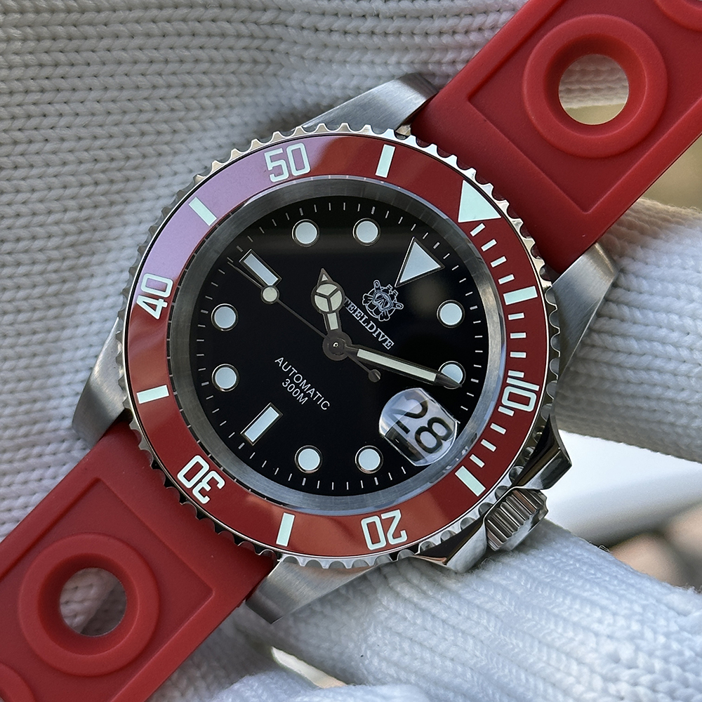 STEELDIVE Official SD1953 New Arrival Black Dial Red Bezel 300M NH35 Automatic Dive Watch