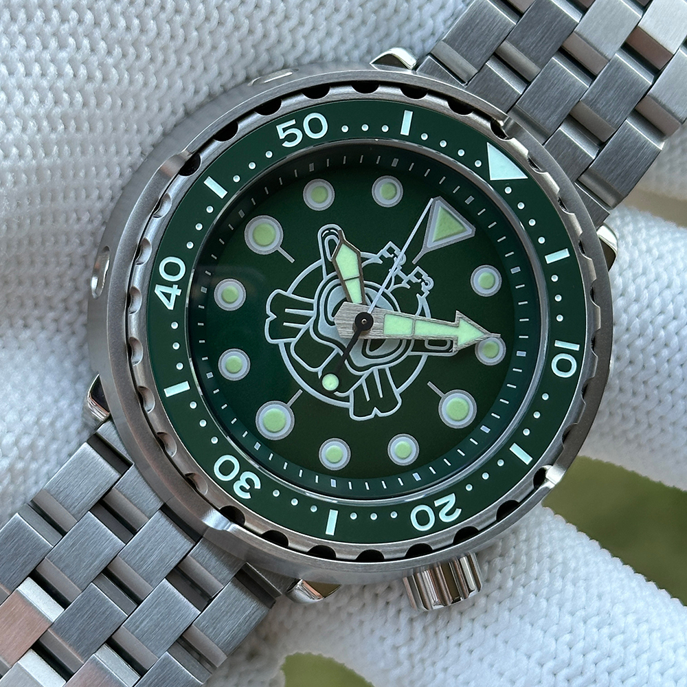 STEELDIVE Official SD1975P Unique Design 47.5mm Swiss Luminous 300M Waterproof NH35 Automatic Mens Tuna Dive Watch