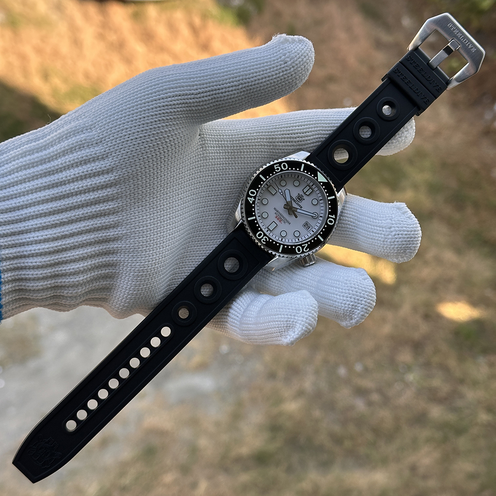 STEELDIVE Official SD1968 White Dial 44MM Ceramic Bezel 300M Waterproof NH35 Automatic Mens Dive Watch