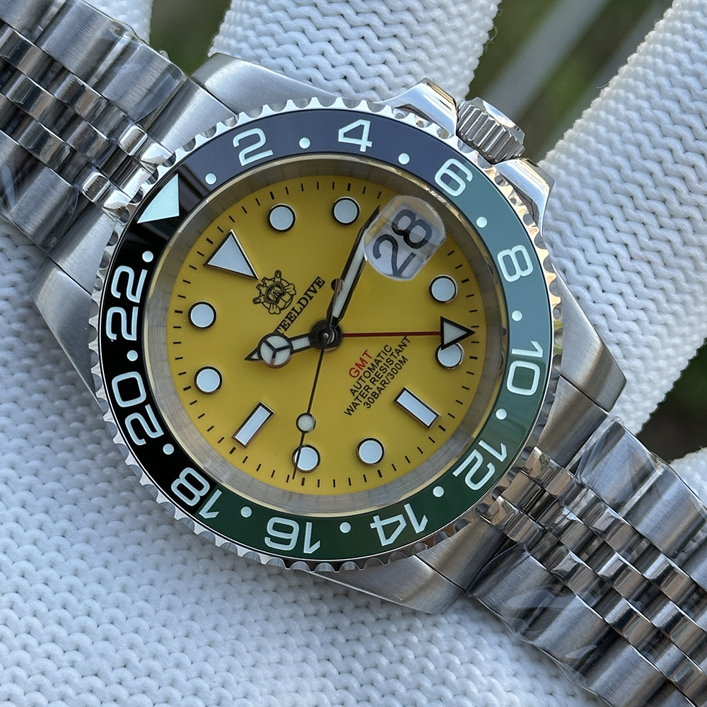 STEELDIVE New Watch SD1993 Yellow Dial Ceramic Bezel 41MM Case Sapphire Glass Luminous 300M NH34 Mechanical Men Dive Watches