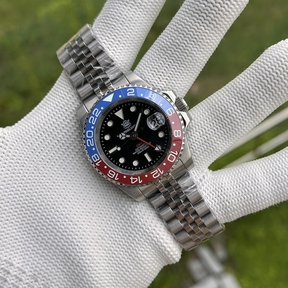 STEELDIVE Official SD1993 Popular Black Dial Bi-direction Ceramic Bezel NH34 GMT Dive Watch 300M