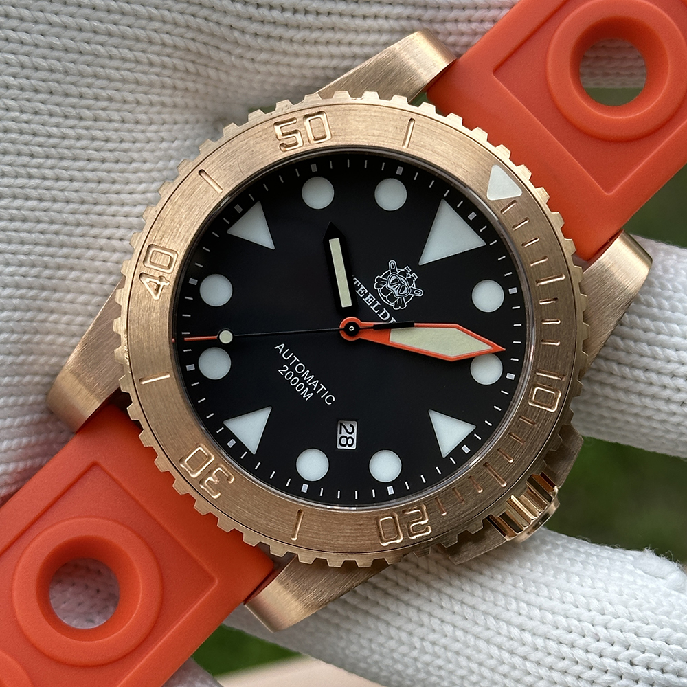 STEELDIVE Official SD1987S CuSn8 Solid Bronze NH35 Automatic Dive Watch