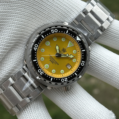 STEELDIVE Official SD1975 Sunray Yellow Dial Swiss Luminous 300M Waterproof Sapphire Glass NH35 Automatic Mens Dive Watch