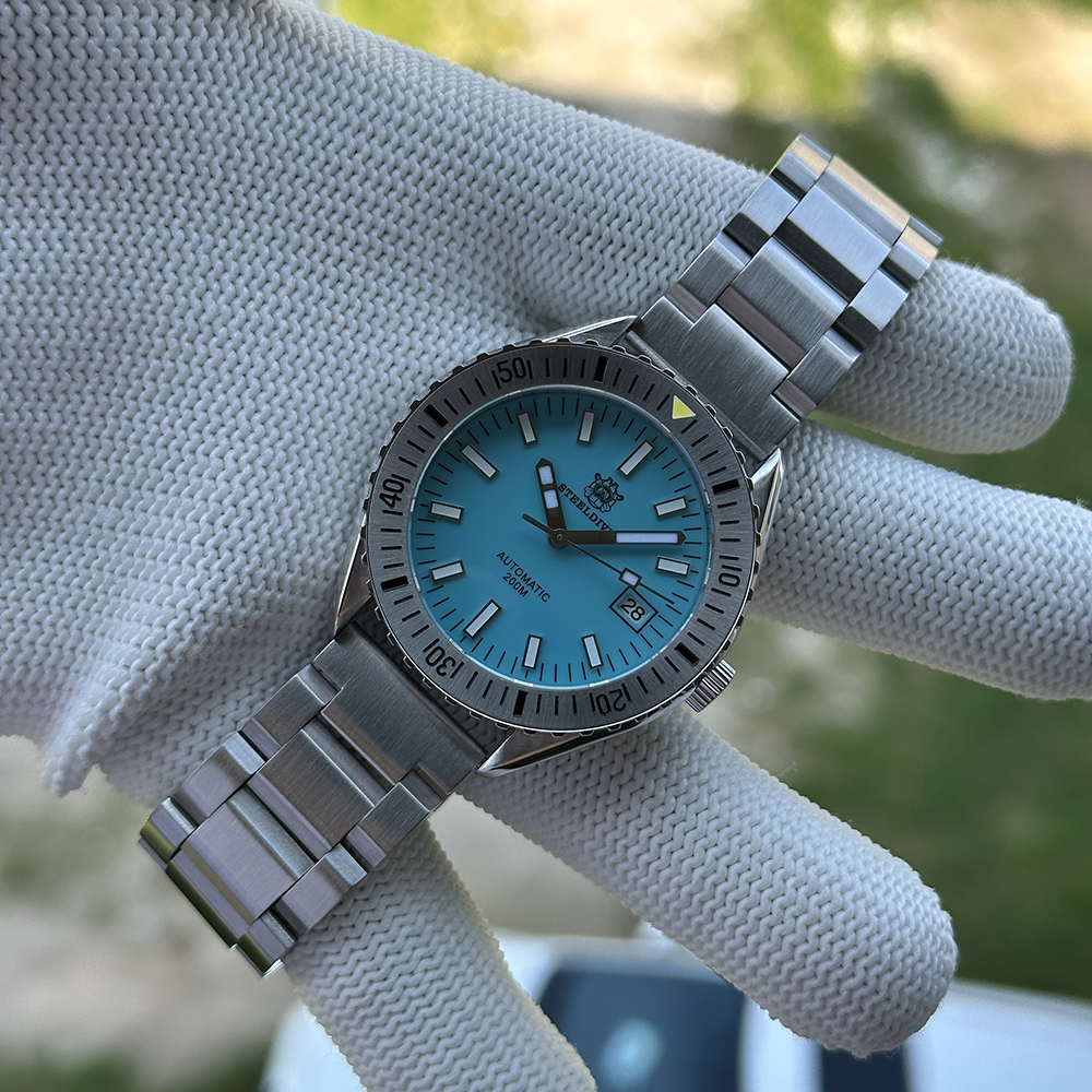 STEELDIVE Official SD1927 Turquoise Dial 200M Waterproof Japan NH35 Automatic Dive Watch 