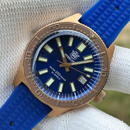 STEELDIVE Official SD1962S Blue Dial 200M Waterproof 41.9MM Bronze Case NH35 Automatic Mens Dive Watch