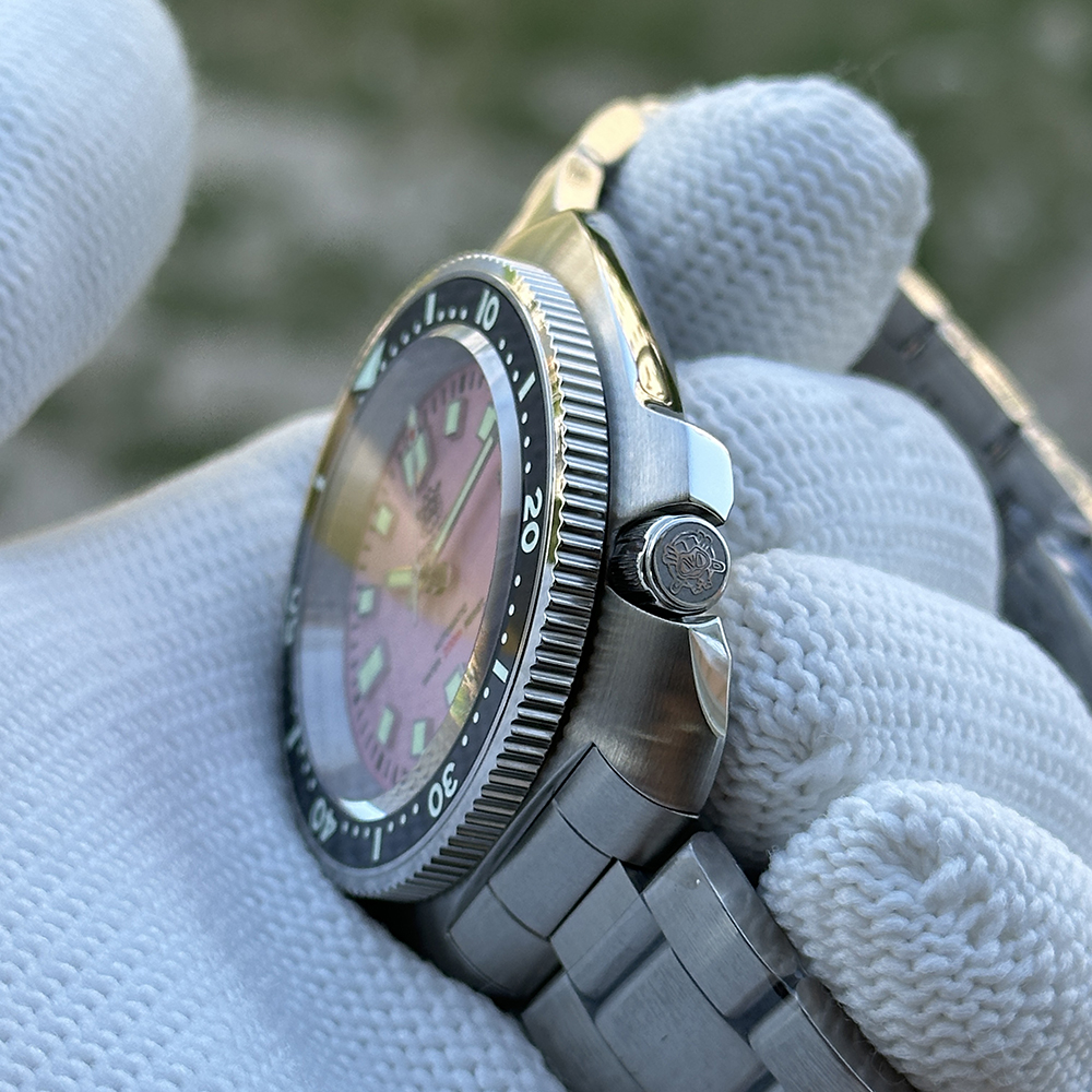 STEELDIVE Official SD1974 Pink Dial 43.8mm Luminous Ceramic Bezel Insert 200M Sapphire Glass NH35 Automatic Mens Dive Watch