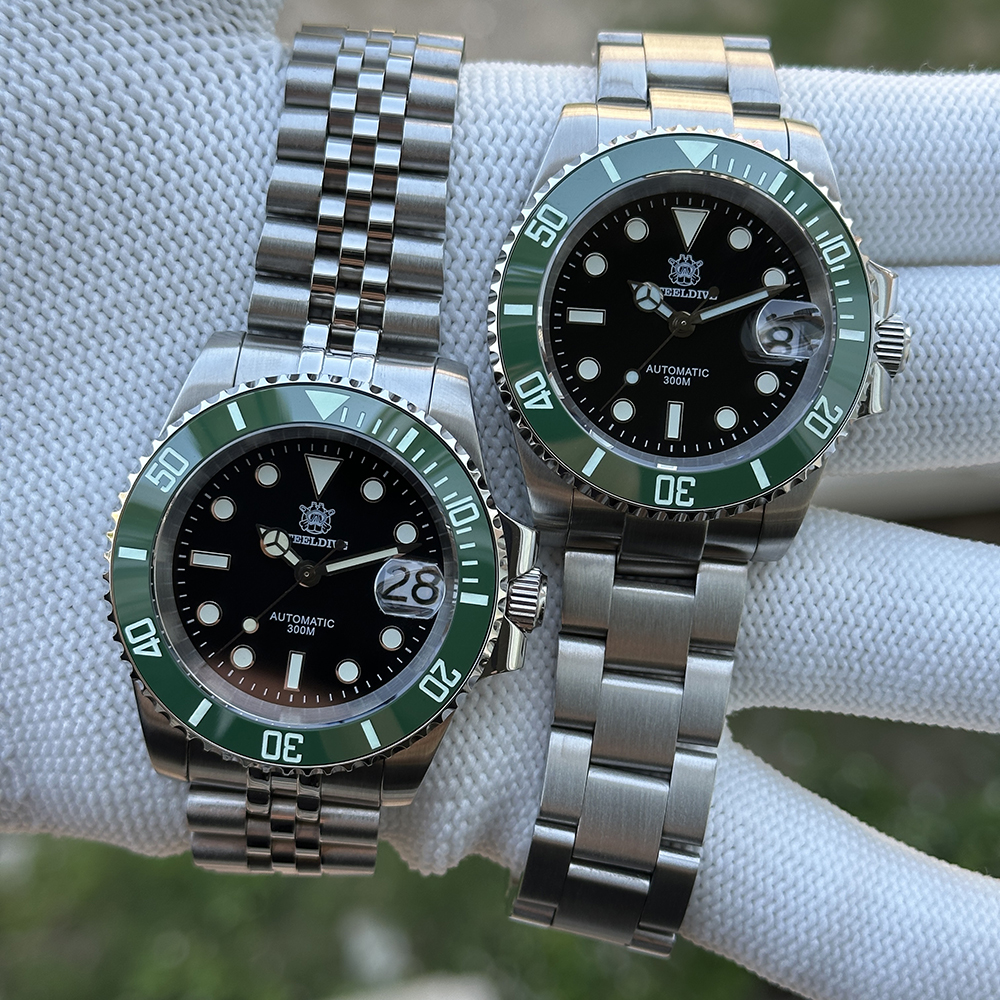 STEELDIVE Official SD1953 Black Dial Green Bezel 300M Water Ghost Dive Watch