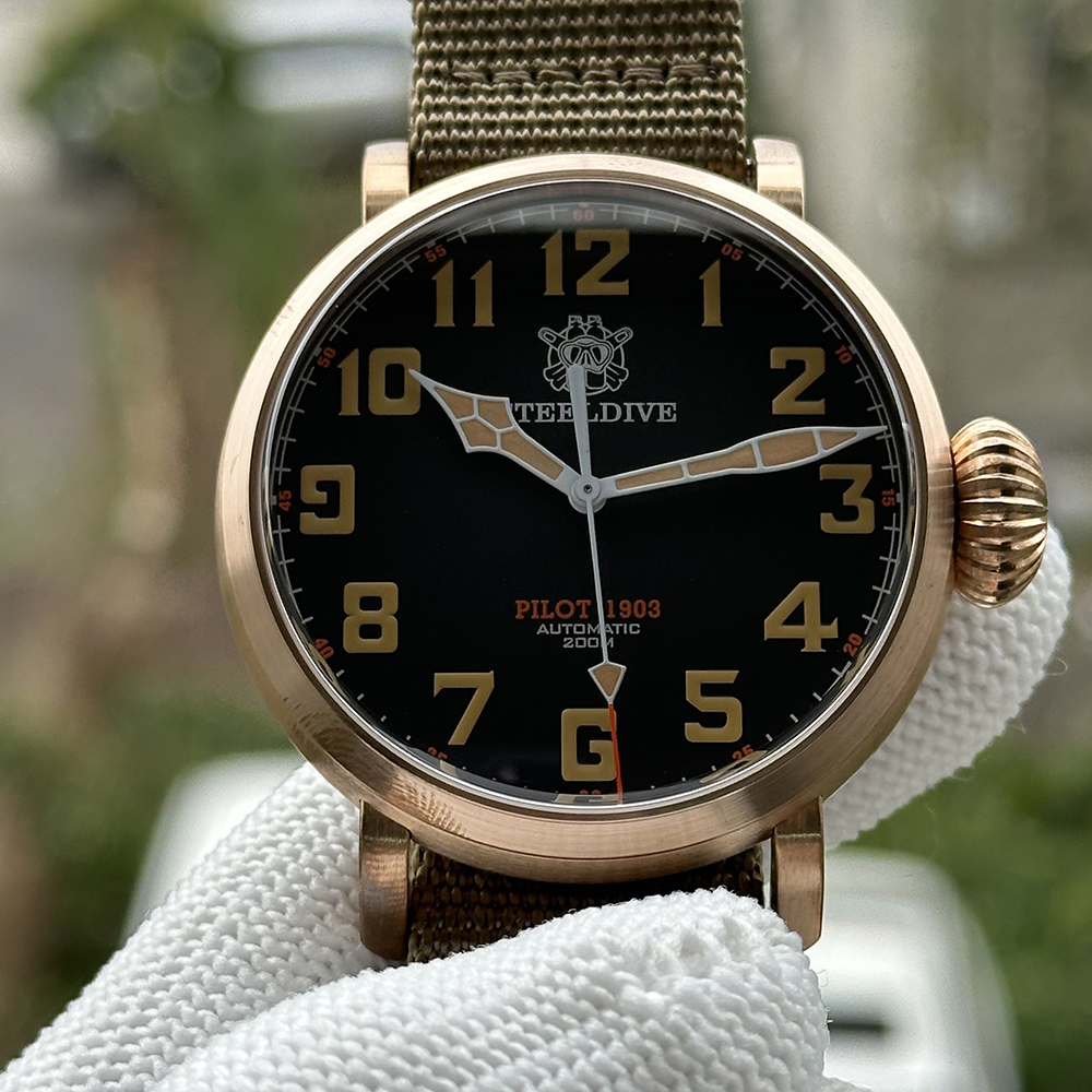 STEELDIVE Official SD1903S 46.5mm Solid Bronze 200m NH35 Dive Watch 