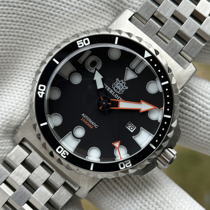 STEELDIVE Official SD1982H Date Function 46.5MM Sapphire Glass Ceramic Bezel NH35 Automatic Dive Watch