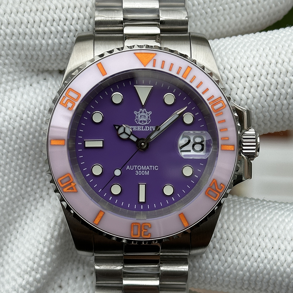 STEELDIVE Official SD1953C Dark Purple Dial 300M Waterprof Japan