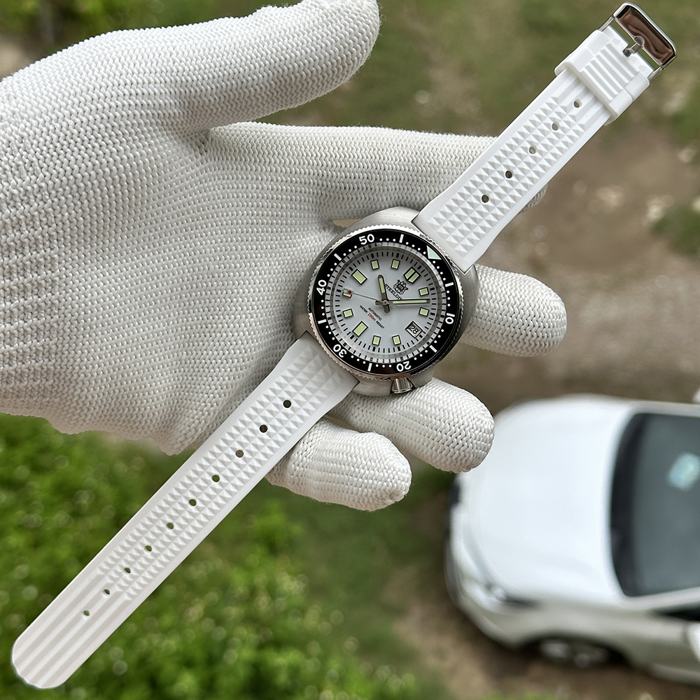 STEELDIVE Official SD1974 White Dial 43.8MM Japan NH35 Automatic Movement 200M Waterproof Dive Watch