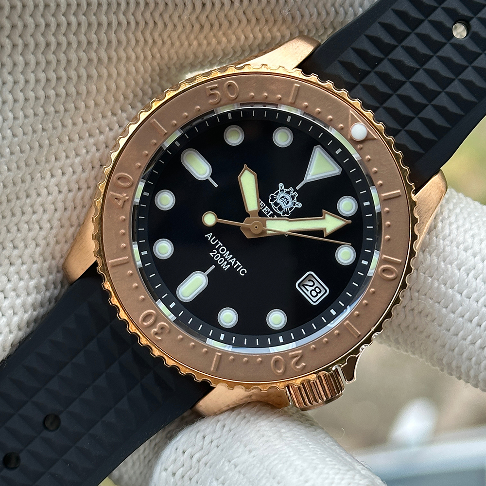 STEELDIVE Official SD1973S V2 41.2MM Solid Bronze Case 200M Waterproof NH35 Mens Dive Watch