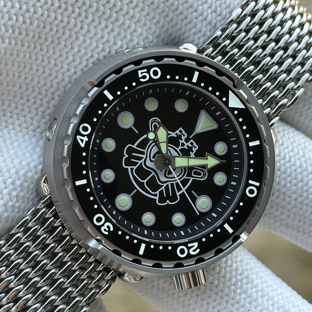 STEELDIVE Official SD1975P Unique Design 47.5mm Swiss Luminous 300M Waterproof NH35 Automatic Mens Tuna Dive Watch