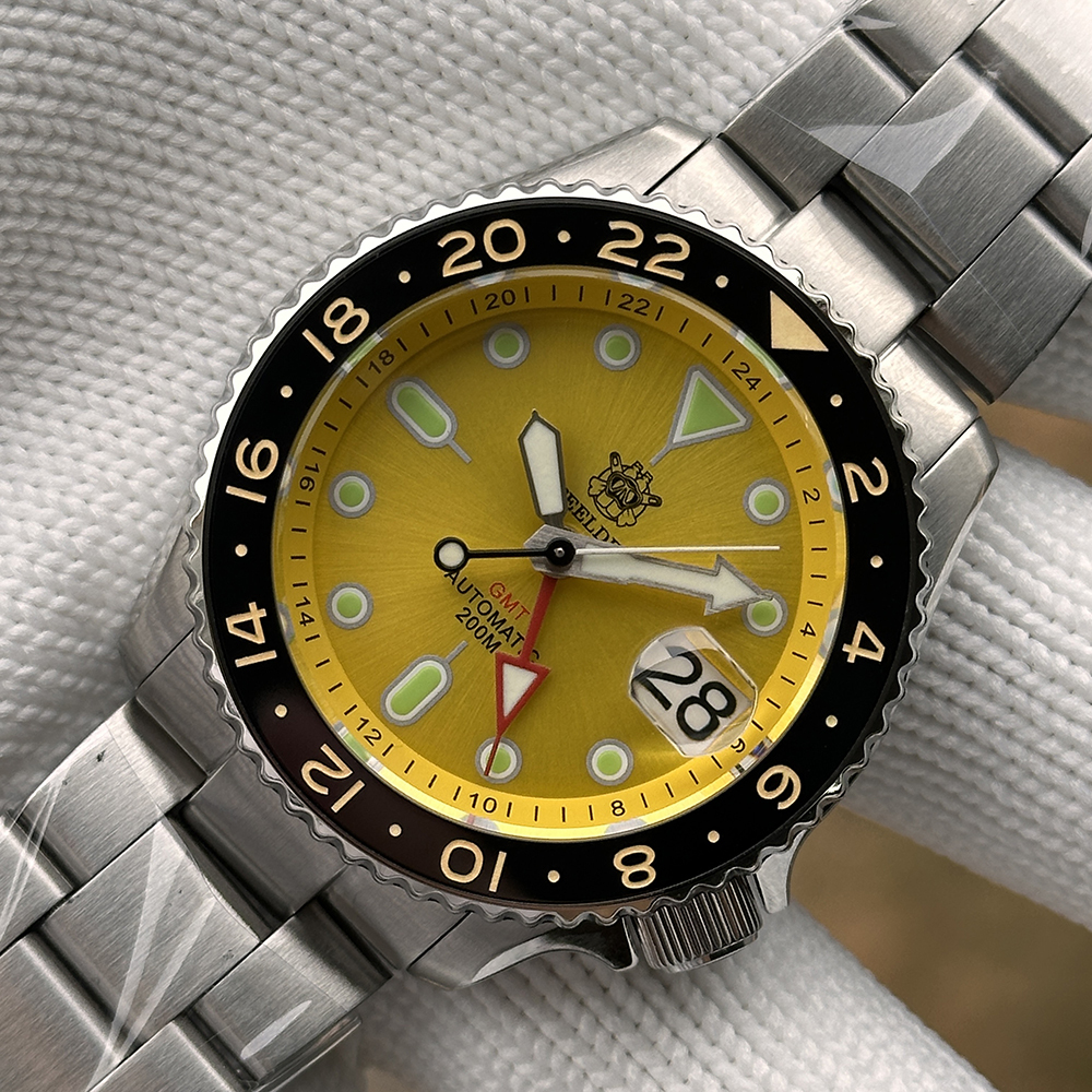 STEELDIVE Official SD1994 Yellow Dial Ceramic Bezel Sapphire Glass 200MM NH34 Automatic Dive Watch for Men