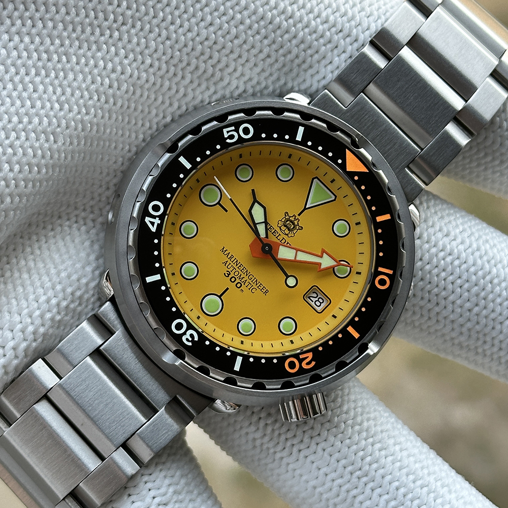 STEELDIVE Official SD1975C Matte Yellow Dial 47.5MM Case 300M Waterproof NH35 Japan Movement Automatic Mens Dive Watch