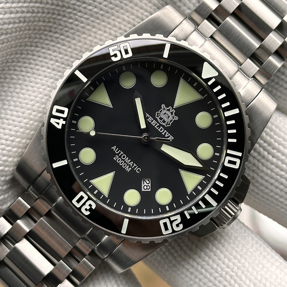 STEELDIVE Official SD1987 Unique Design Tank Bracelet 2000M Waterproof Japan NH35 Automatic Dive Watch for Men