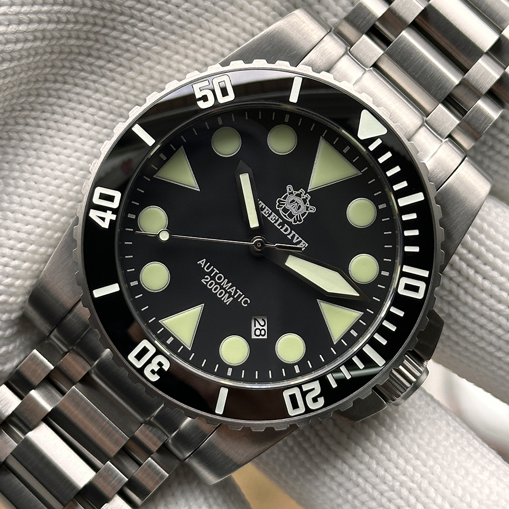 STEELDIVE Official SD1987 Unique Design Tank Bracelet 2000M Waterproof Japan NH35 Automatic Dive Watch for Men