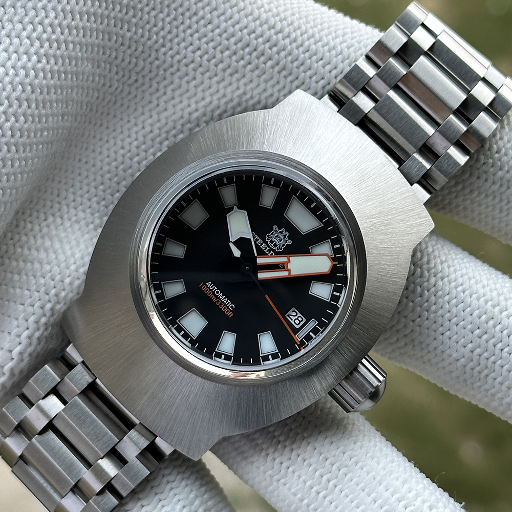 STEELDIVE Official SD1920 Black Dial 45mm Case Tank Bracelet 1000m Waterproof NH35 Automatic Mens Dive Watch