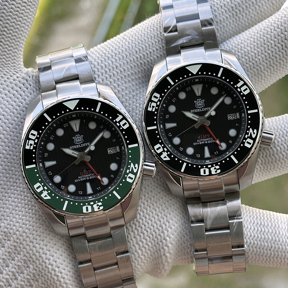 STEELDIVE Official SD1971GMT New Arrival 44.9MM Sapphire Glass Ceramic Bezel 200M Automatic Dive Watch