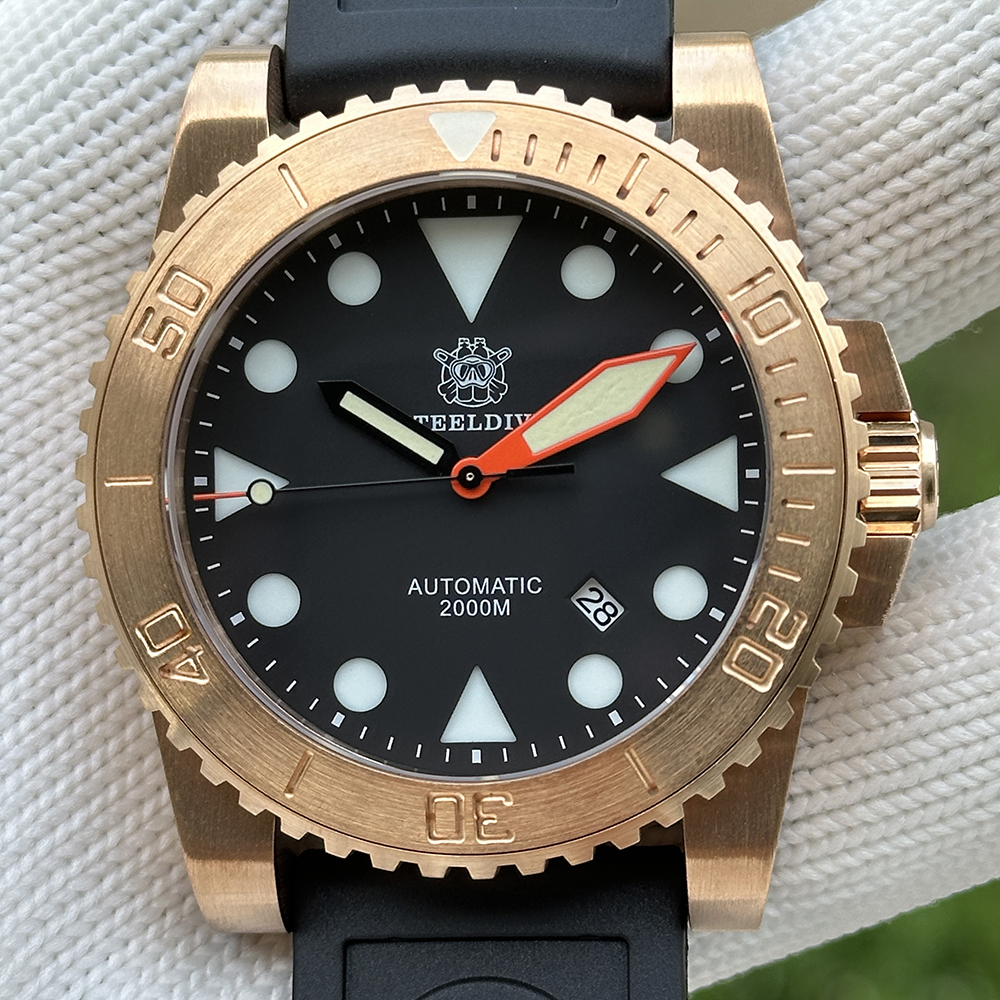 STEELDIVE Official SD1987S CuSn8 Solid Bronze NH35 Automatic Dive Watch