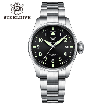 STEELDIVE Official SD1928 39MM NH35 Automatic 200M Dive Pilot Watch Sapphire Glass