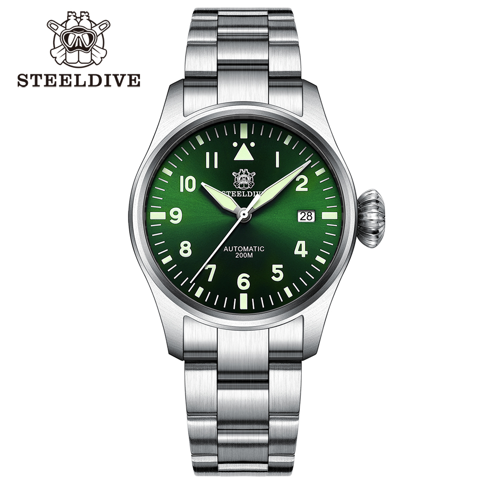 STEELDIVE Official SD1928 39MM NH35 Automatic 200M Dive Pilot Watch Sapphire Glass
