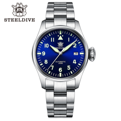 STEELDIVE Official SD1928 39MM NH35 Automatic 200M Dive Pilot Watch Sapphire Glass