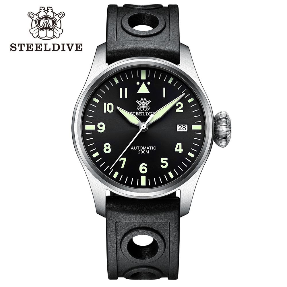 STEELDIVE Official SD1928 39MM NH35 Automatic 200M Dive Pilot Watch Sapphire Glass