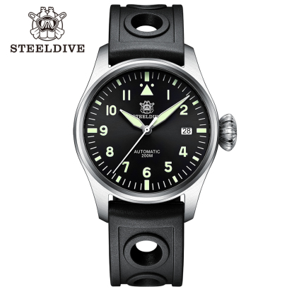STEELDIVE Official SD1928 39MM NH35 Automatic 200M Dive Pilot Watch Sapphire Glass