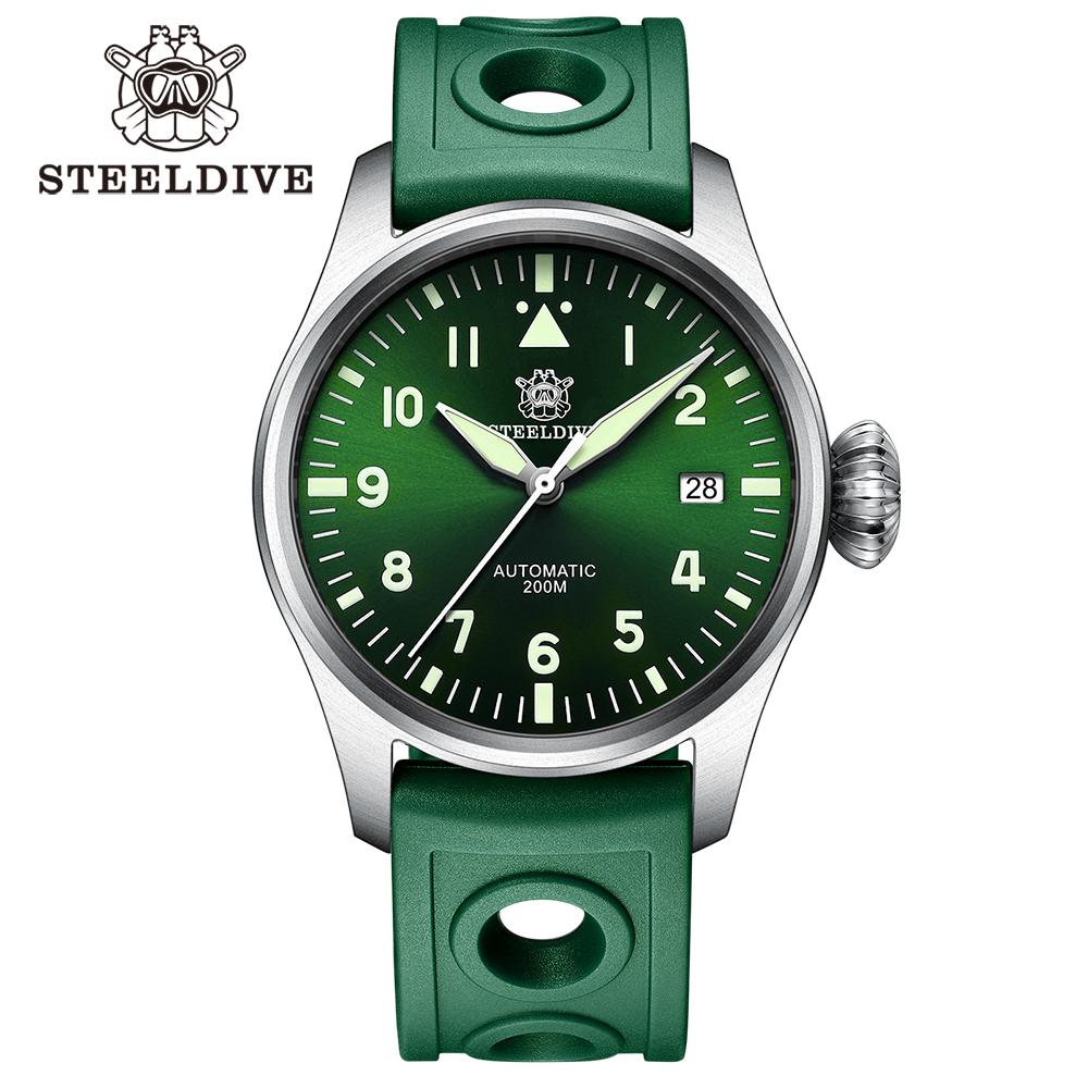 STEELDIVE Official SD1928 39MM NH35 Automatic 200M Dive Pilot Watch Sapphire Glass