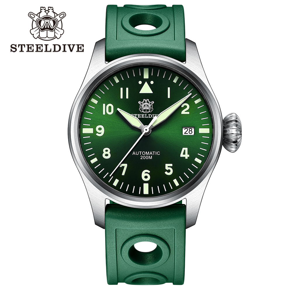STEELDIVE Official SD1928 39MM NH35 Automatic 200M Dive Pilot Watch Sapphire Glass