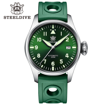 STEELDIVE Official SD1928 39MM NH35 Automatic 200M Dive Pilot Watch Sapphire Glass