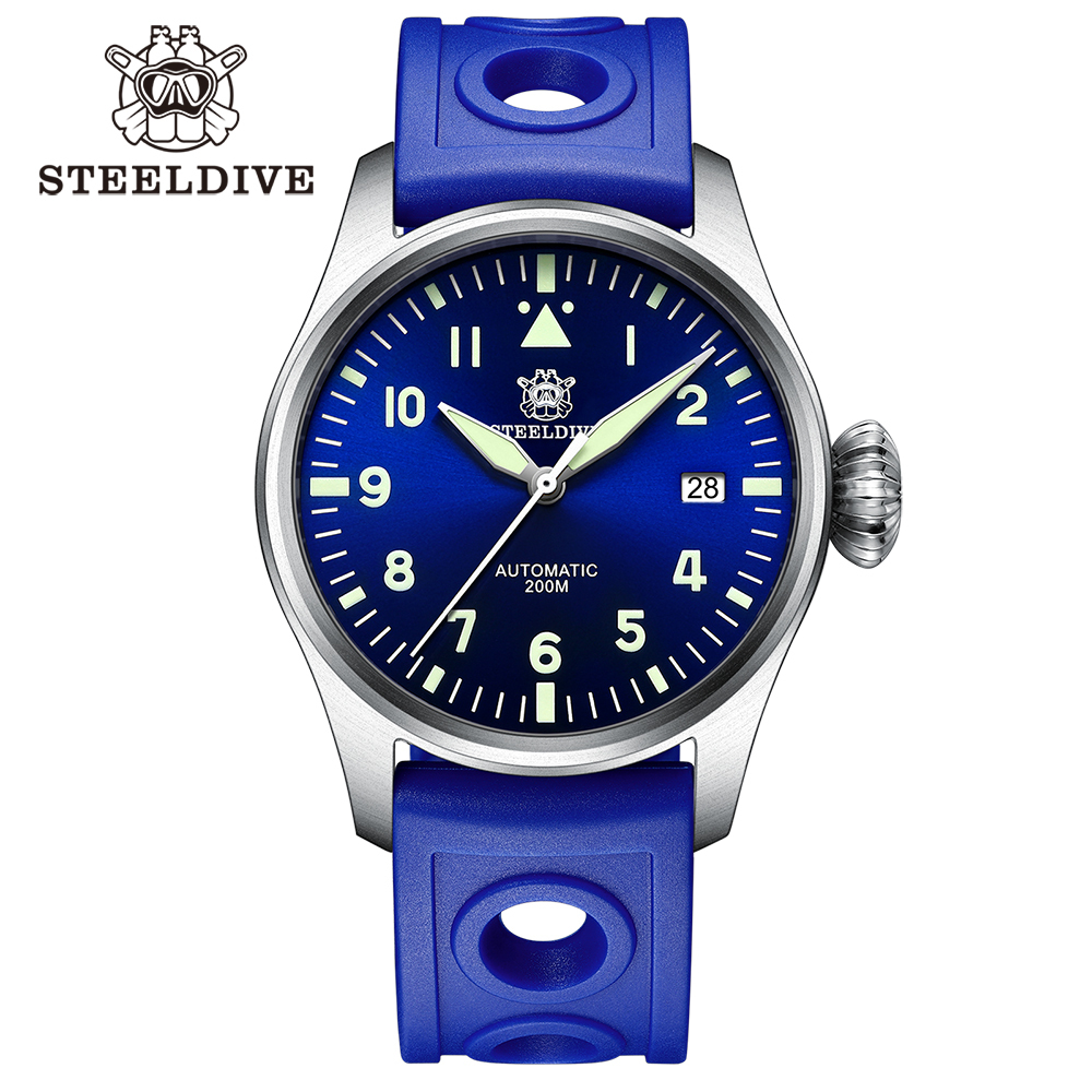 STEELDIVE Official SD1928 39MM NH35 Automatic 200M Dive Pilot Watch Sapphire Glass