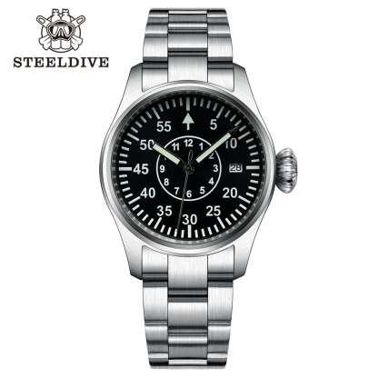 STEELDIVE Official SD1928T No Logo Dial Big Crown 200M NH35 Automatic Dive Watch