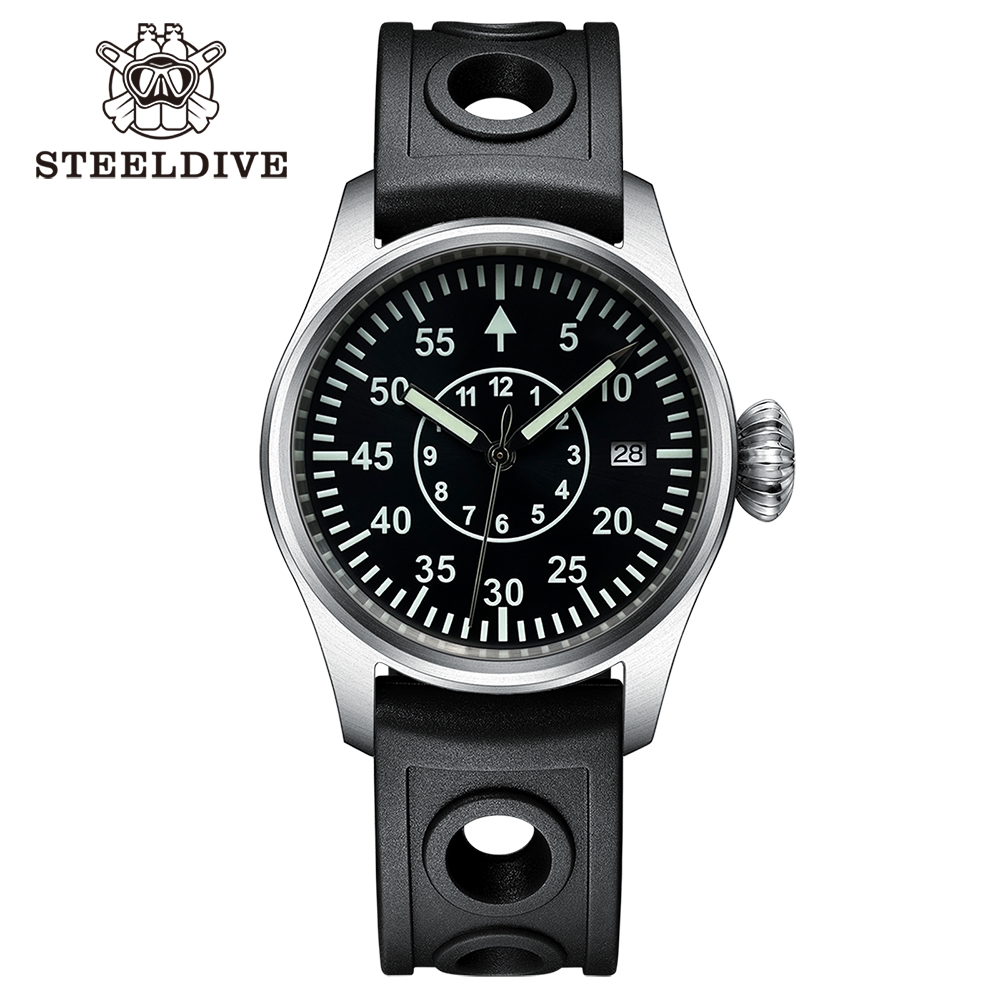 STEELDIVE Official SD1928T No Logo Dial Big Crown 200M NH35 Automatic Dive Watch