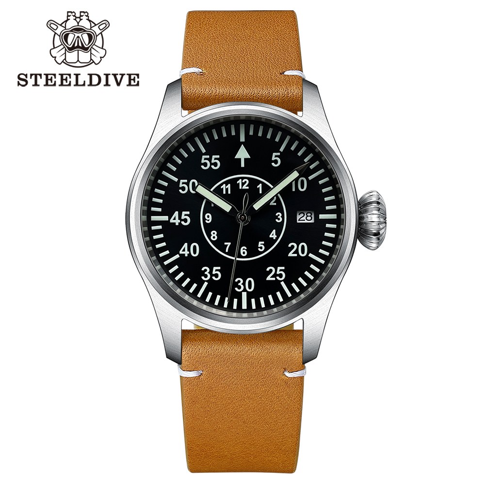 STEELDIVE Official SD1928T No Logo Dial Big Crown 200M NH35 Automatic Dive Watch