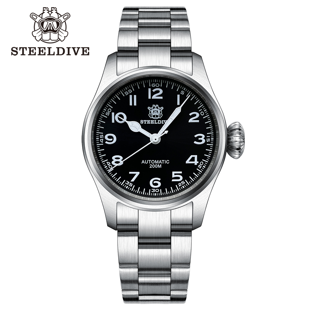 STEELDIVE Official SD1928M Simple Design 39MM Japan NH35 Automatic Movement Dive Watch