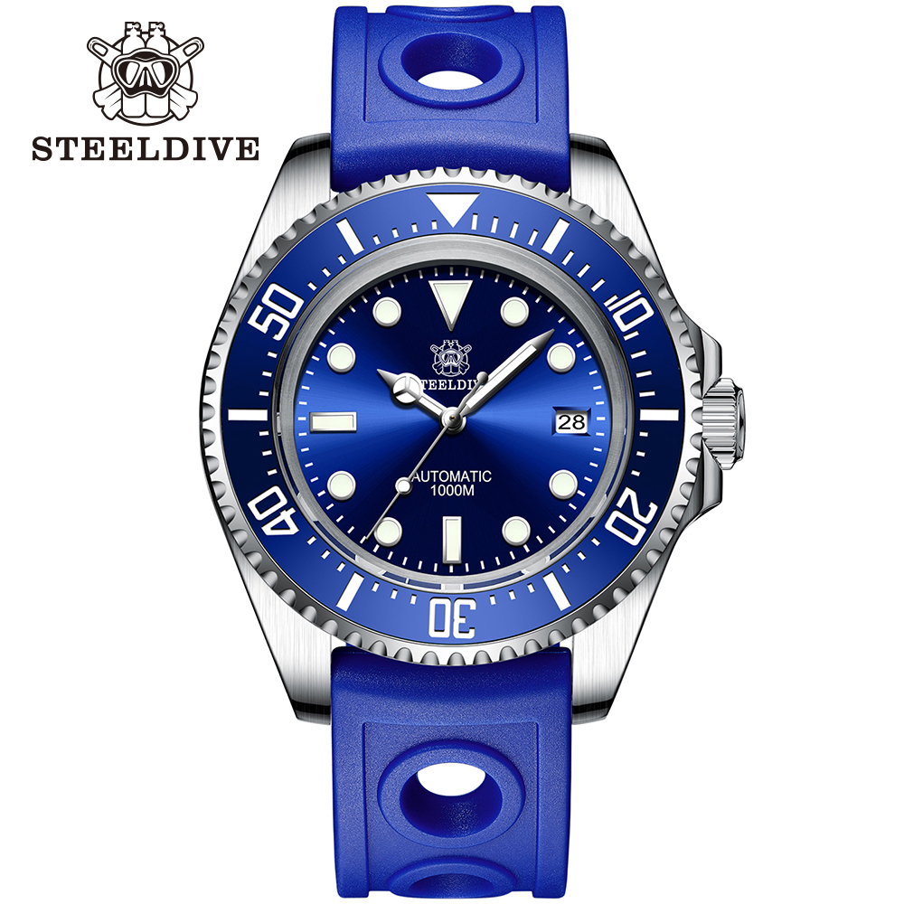 STEELDIVE Official Rubber Strap 1000M Waterproof NH35 Automatic Dive Watch Reloj for Men