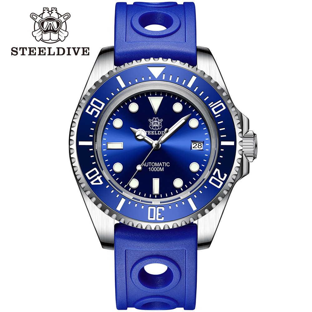 STEELDIVE Official Rubber Strap 1000M Waterproof NH35 Automatic Dive Watch Reloj for Men