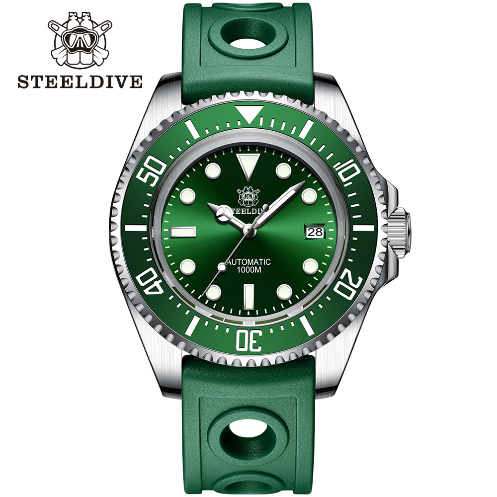 STEELDIVE Official Rubber Strap 1000M Waterproof NH35 Automatic Dive Watch Reloj for Men