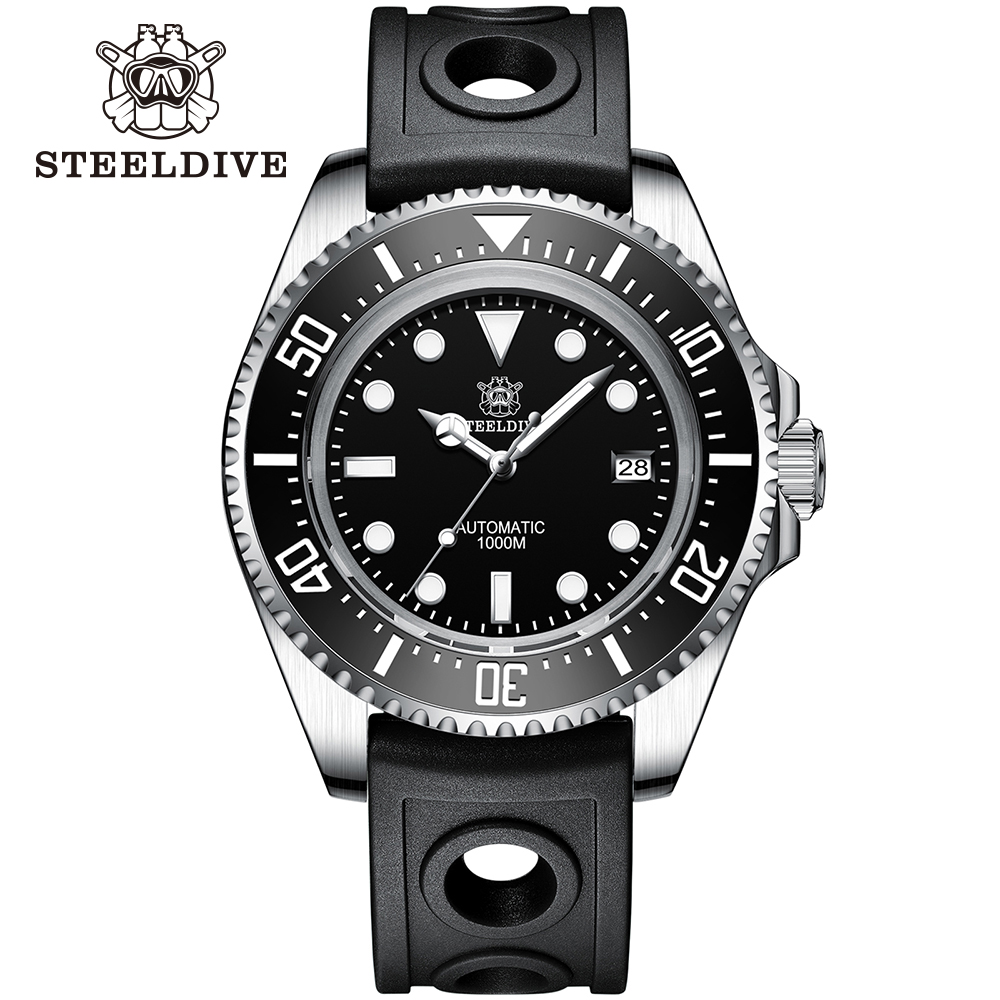STEELDIVE Official Rubber Strap 1000M Waterproof NH35 Automatic Dive Watch Reloj for Men
