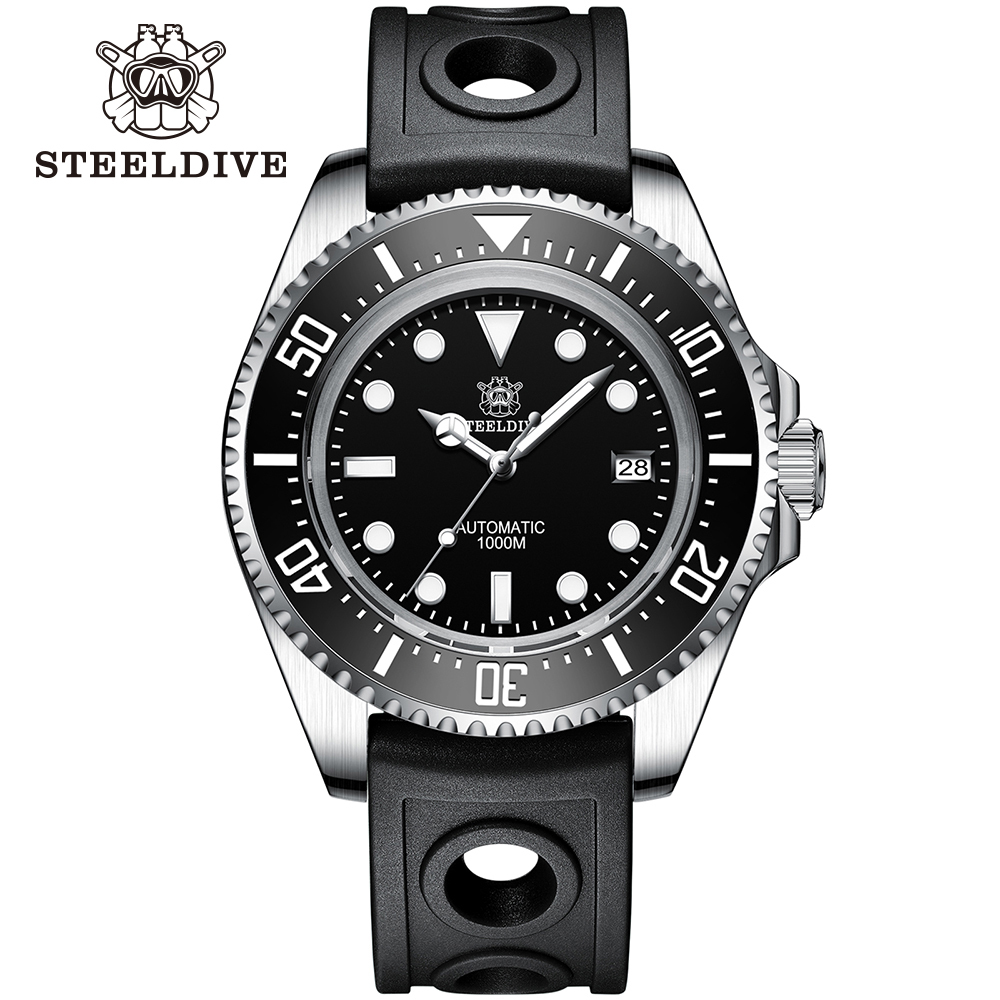 STEELDIVE Official Rubber Strap 1000M Waterproof NH35 Automatic Dive Watch Reloj for Men