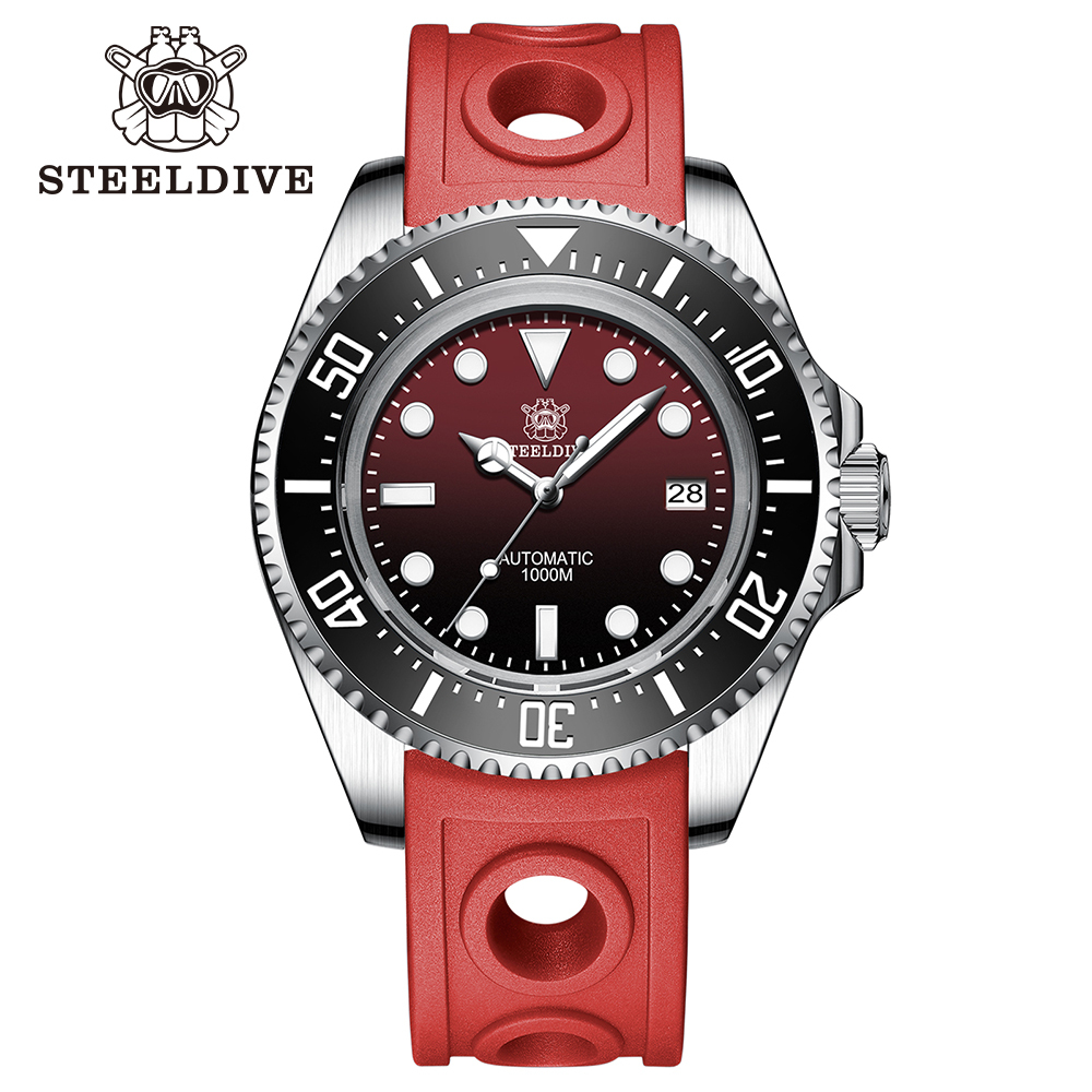 STEELDIVE Official Rubber Strap 1000M Waterproof NH35 Automatic Dive Watch Reloj for Men