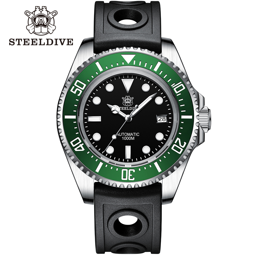 STEELDIVE Official Rubber Strap 1000M Waterproof NH35 Automatic Dive Watch Reloj for Men